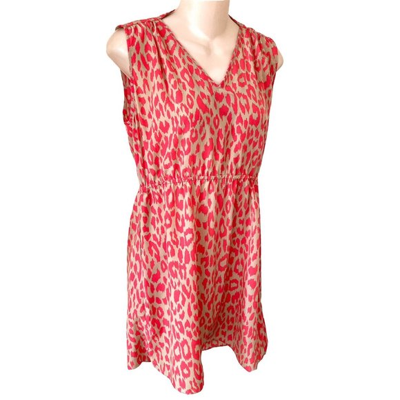 Romeo & Juliet Tan & Coral Sleeveless Tunic Top V-Neck V-Back Size Medium Womens - Picture 3 of 8